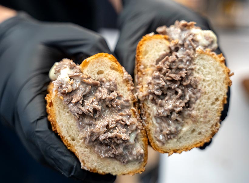 Pop's Cheesesteak Cross Section